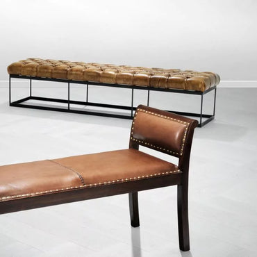 Bancă York Tabacco Leather 109093, Eichholtz