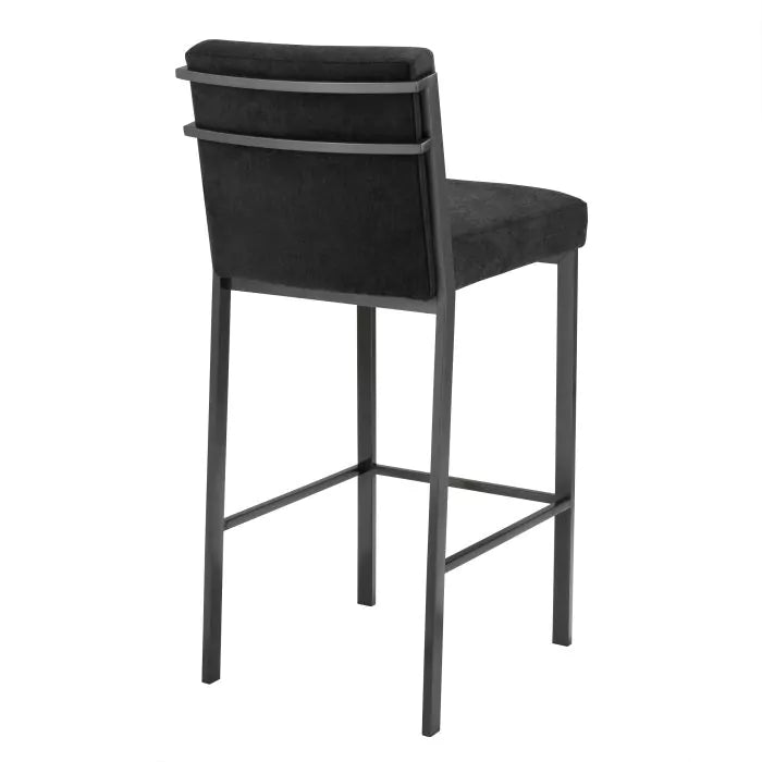 Scaun Stool Scott Black Velvet 110427, Eichholtz