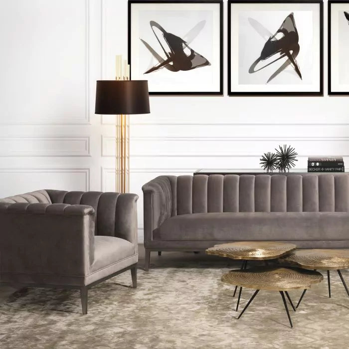 Fotoliu Raffels Roche Porpoise Grey Velvet 111506, Eichholtz