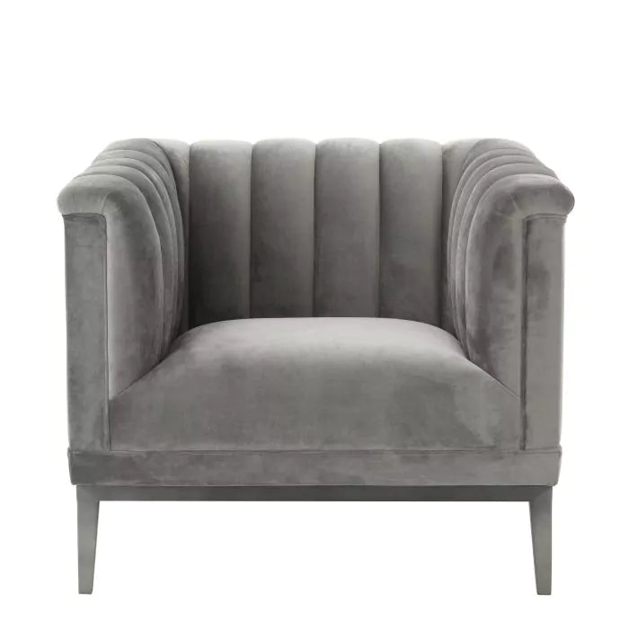 Fotoliu Raffels Roche Porpoise Grey Velvet 111506, Eichholtz