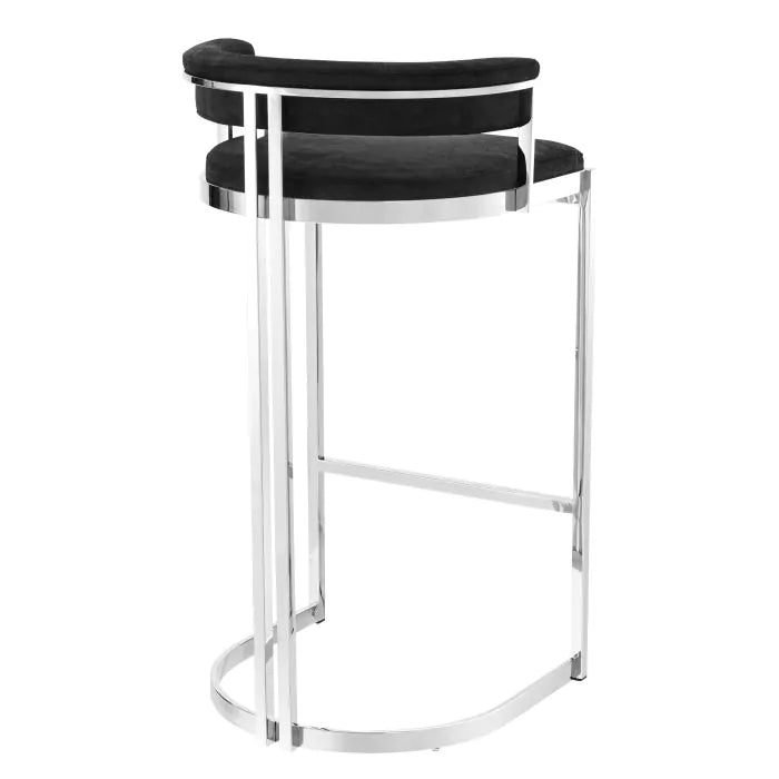 Scaun Stool Dante Black Velvet 111660, Eichholtz