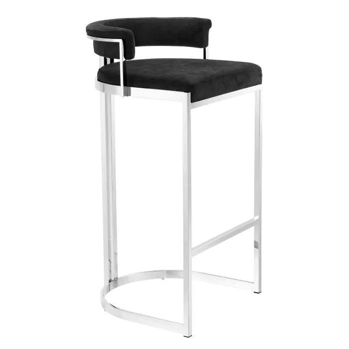 Scaun Stool Dante Black Velvet 111660, Eichholtz