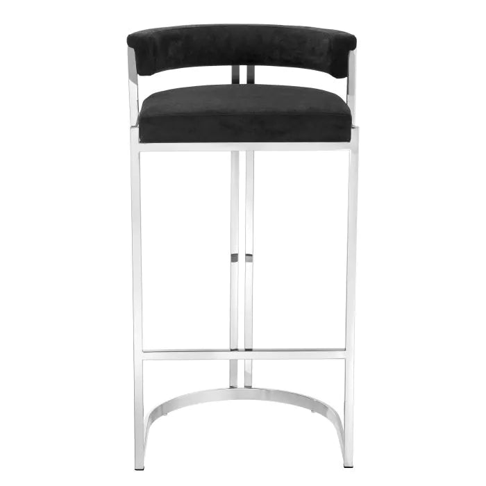 Scaun Stool Dante Black Velvet 111660, Eichholtz