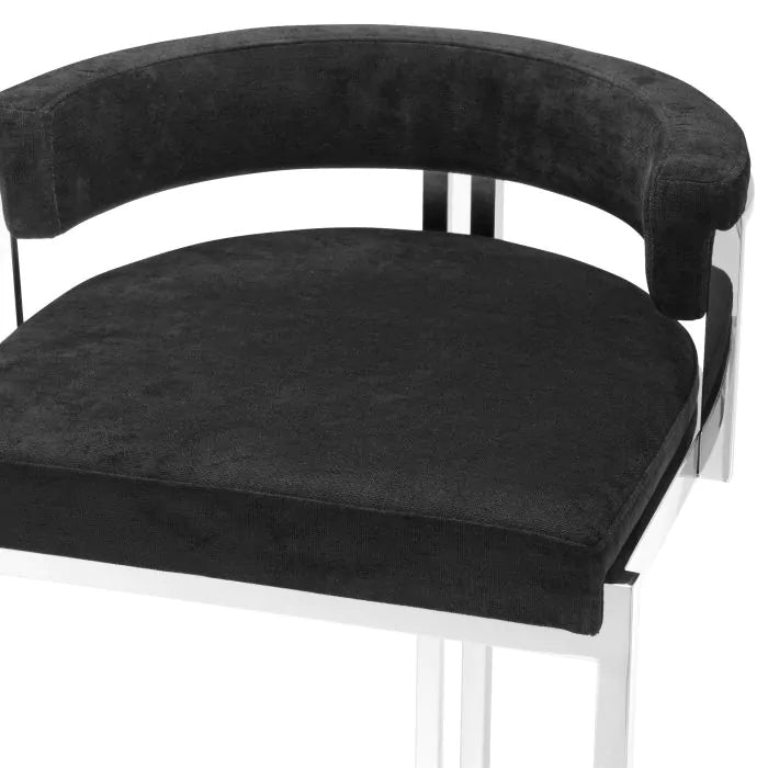 Scaun Stool Dante Black Velvet 111660, Eichholtz
