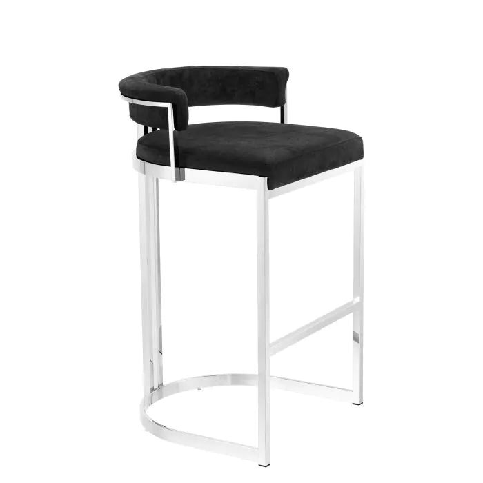 Scaun Stool Dante Savona Grey Velvet 111672, Eichholtz