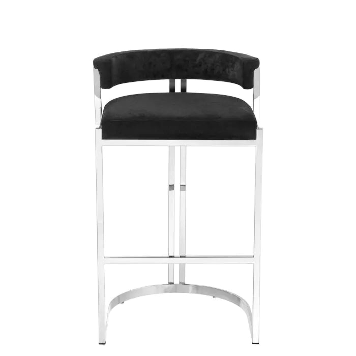 Scaun Stool Dante Savona Grey Velvet 111672, Eichholtz