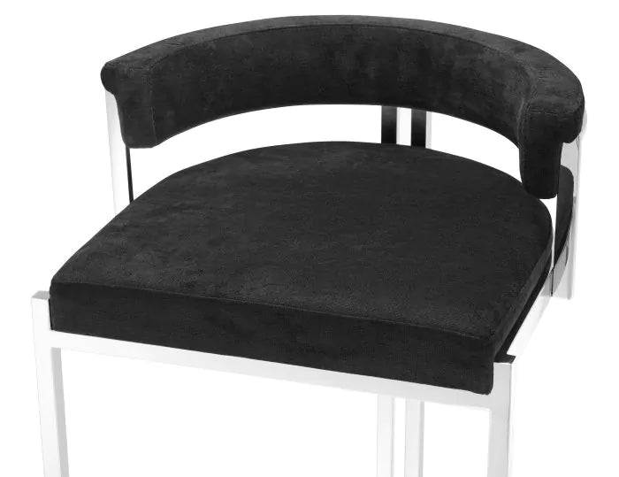 Scaun Stool Dante Savona Grey Velvet 111672, Eichholtz