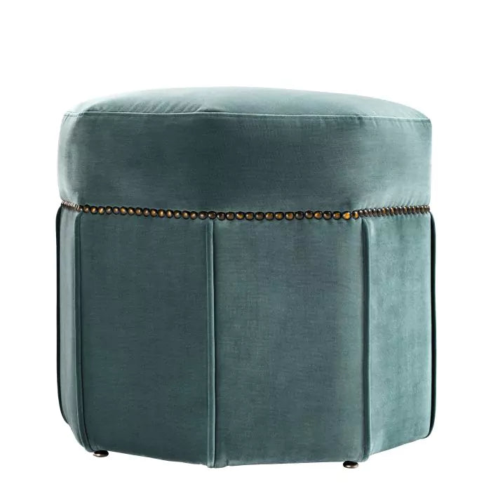 Taburet Bombay Cameron Deep Turquoise Cream 111789, Eichholtz