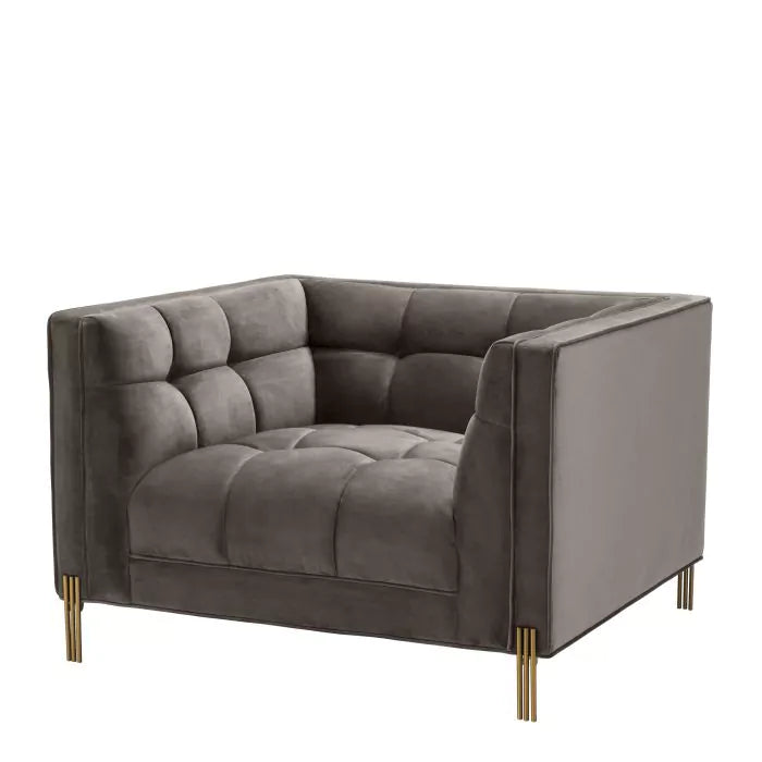 Fotoliu Sienna Savona Grey Velvet 113196 Eichholtz