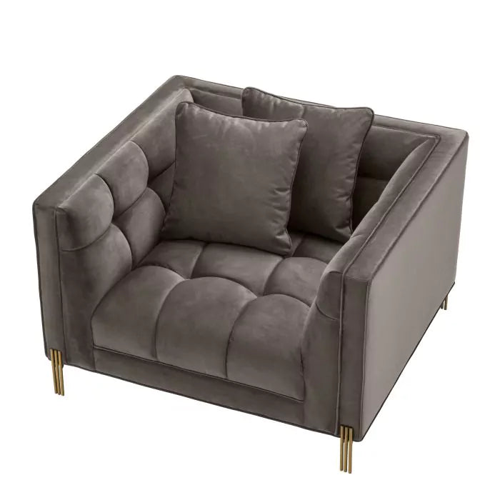 Fotoliu Sienna Savona Grey Velvet 113196 Eichholtz