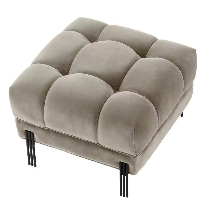 Taburet Sienna Greige Velvet 113199, Eichholtz