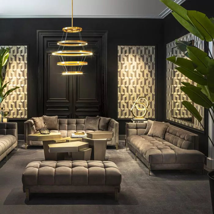 Canapea Lounge Sienna Right Savona Grey Velvet 113387, Eichholtz