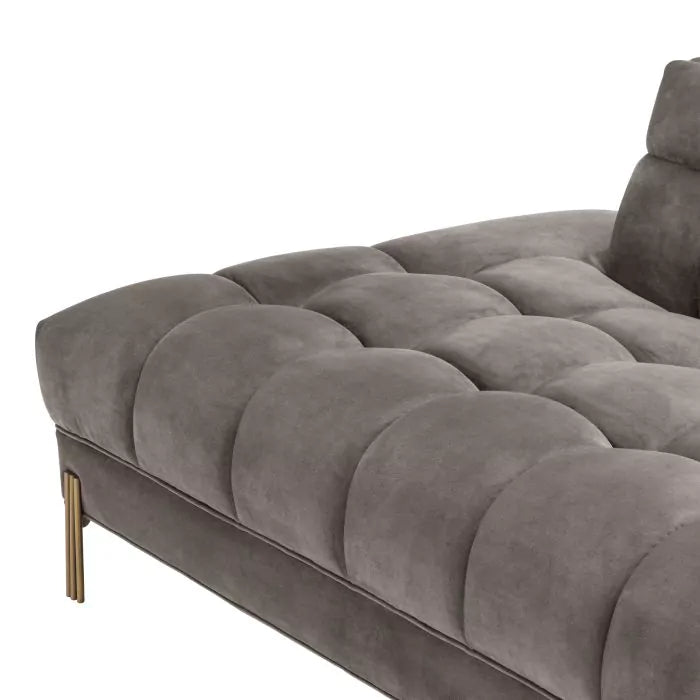 Canapea Lounge Sienna Right Savona Grey Velvet 113387, Eichholtz