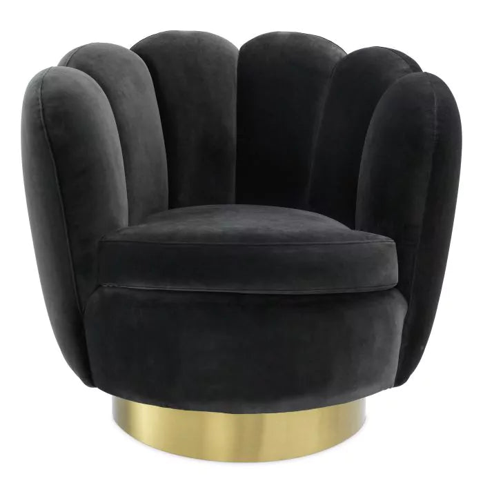 Fotoliu Pivotant Mirage Savona Dark Grey Velvet 113483, Eichholtz