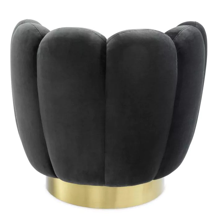 Fotoliu Pivotant Mirage Savona Dark Grey Velvet 113483, Eichholtz