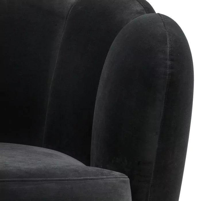 Fotoliu Pivotant Mirage Savona Dark Grey Velvet 113483, Eichholtz