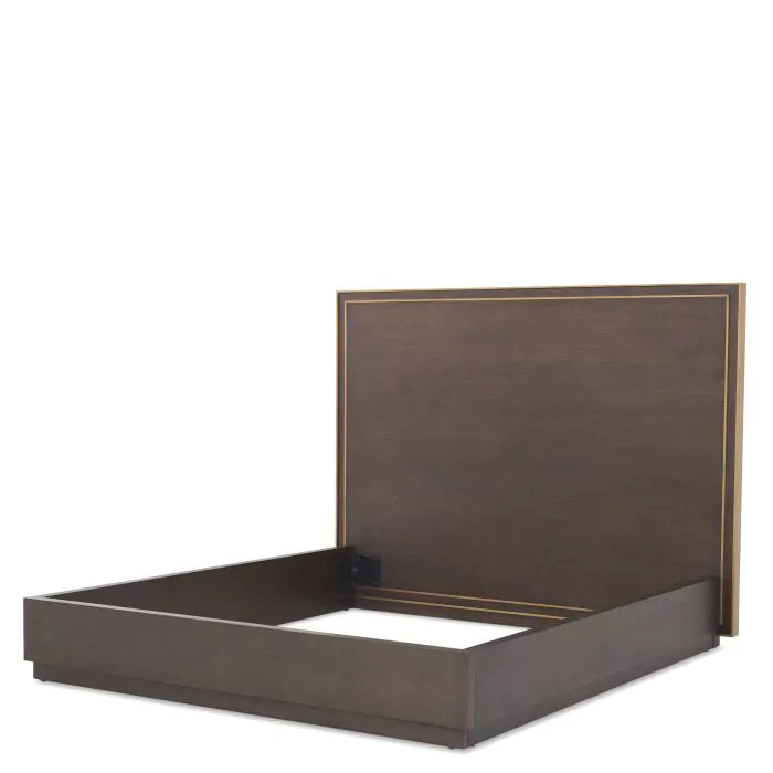 Cadru Pat Camelot Brown Oak Veneer 114211, Eichholtz