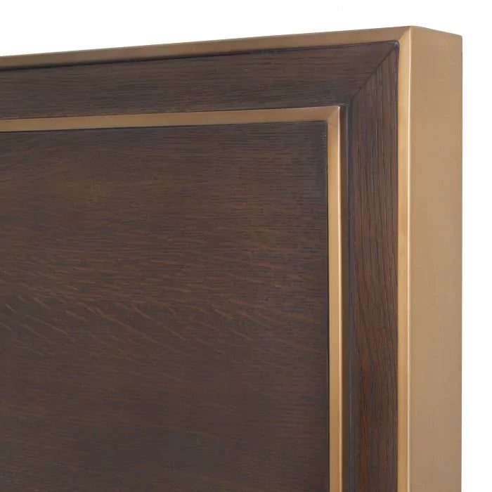 Cadru Pat Camelot Brown Oak Veneer 114211, Eichholtz