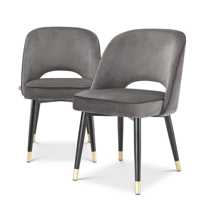 Set Două Scaune Dining Cliff Savona Grey Velvet 114313, Eichholtz