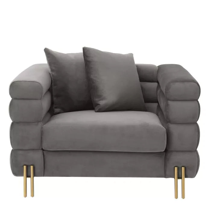 Fotoliu York Savona Grey Velvet 114344 Eichholtz