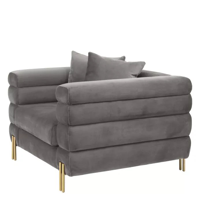 Fotoliu York Savona Grey Velvet 114344 Eichholtz