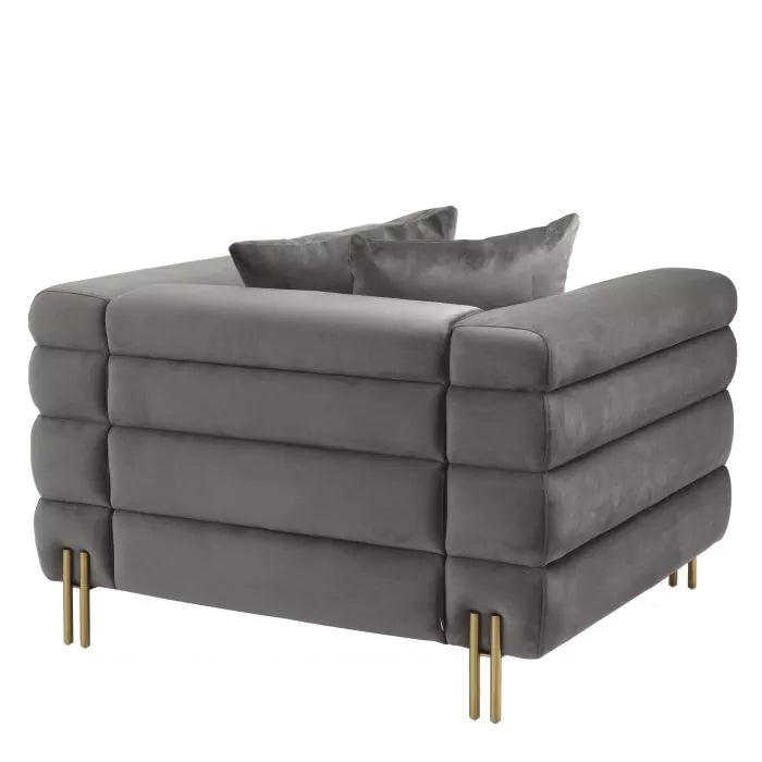 Fotoliu York Savona Grey Velvet 114344 Eichholtz