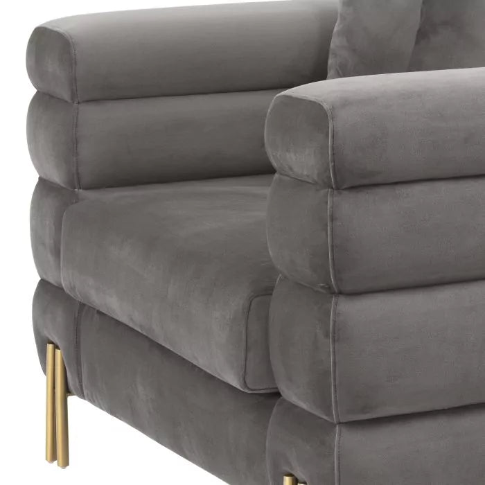 Fotoliu York Savona Grey Velvet 114344 Eichholtz