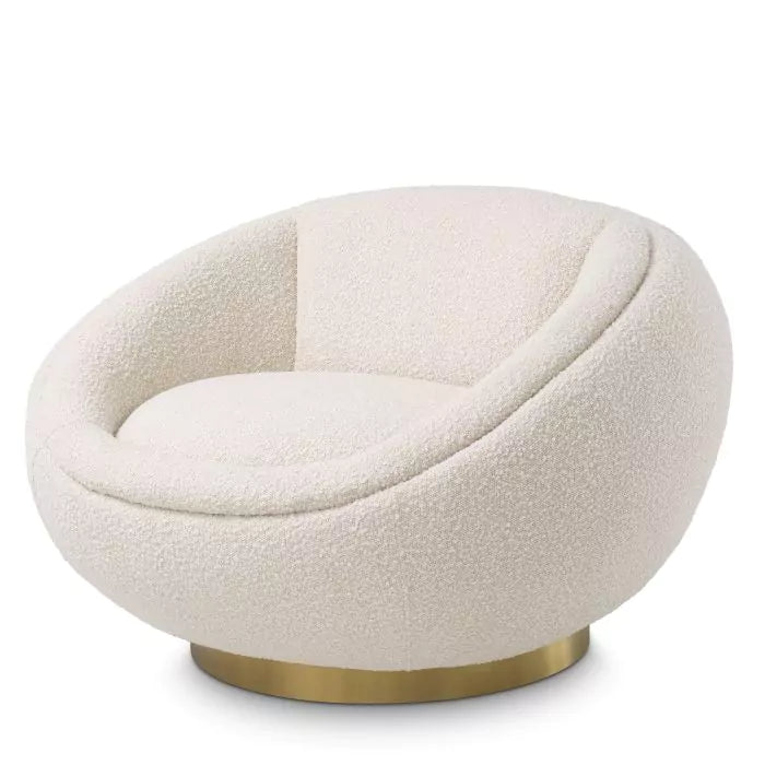 Fotoliu Pivotant Bollinger Boucle Cream 114819, Eichholtz