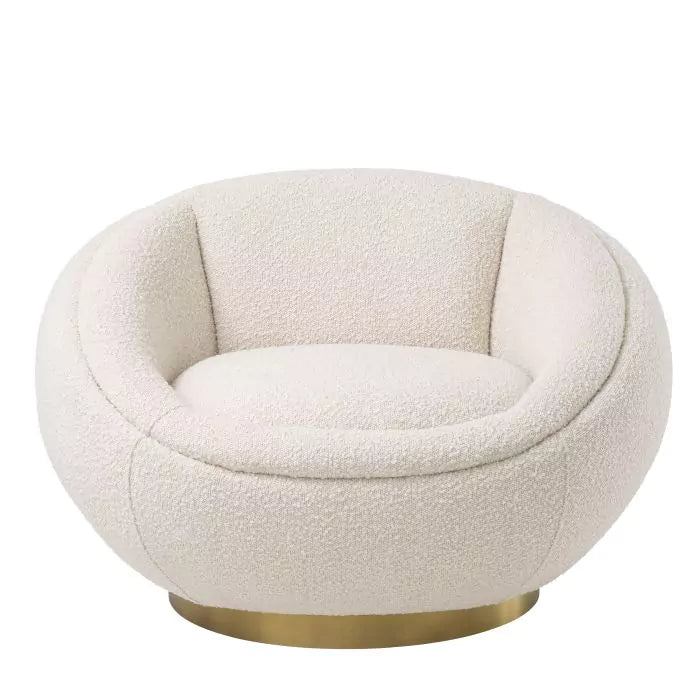 Fotoliu Pivotant Bollinger Boucle Cream 114819, Eichholtz