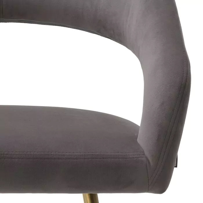 Scaun Dining Bravo Grey Velvet 115045, Eichholtz