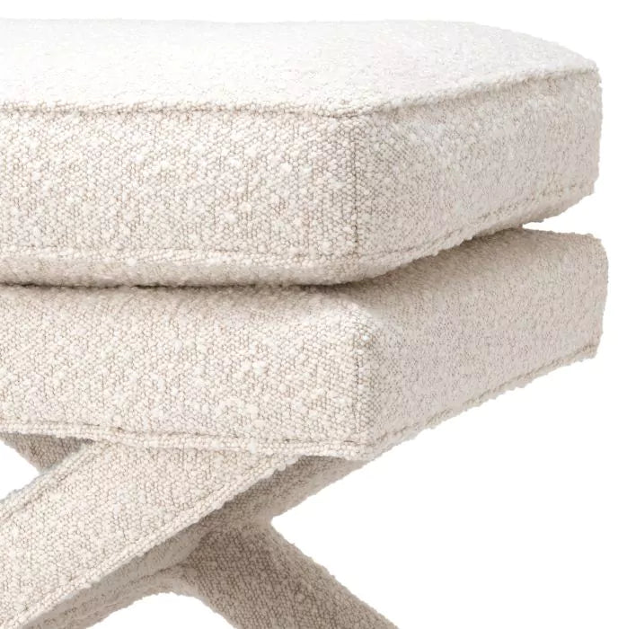 Taburet Ottoman Cordoba Boucle Cream 115217, Eichholtz