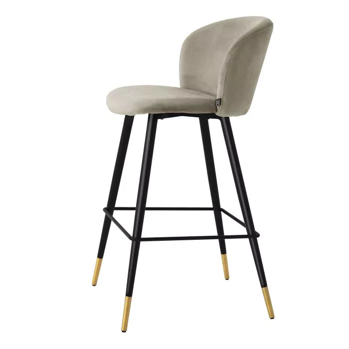 Scaun Stool Volante Roche Beige Velvet 115732, Eichholtz