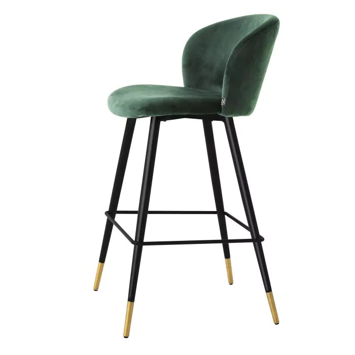 Scaun Stool Volante Roche Dark Green Velvet 115733, Eichholtz