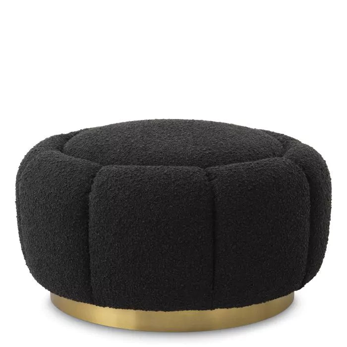 Taburet Ottoman Inger Boucle Black 115778, Eichholtz