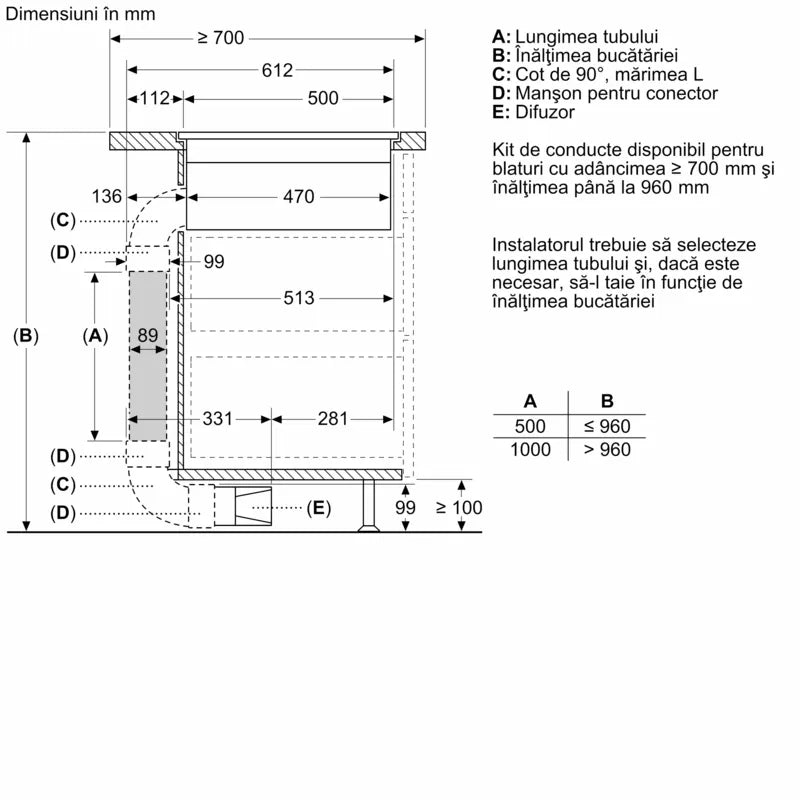 Seria 8 Plită pe inducție cu sistem de ventilare integrat 80 cm flush mount PXX801D67E, Bosch
