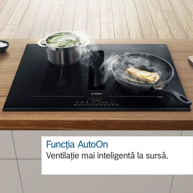 Seria 6 Plită pe inducție cu sistem de ventilare integrat 70 cm PVQ731H26E, Bosch