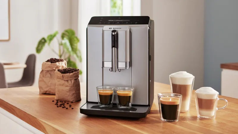 Espressor automat VeroCafe Silk Silver, Rezervor de apă detașabil TIE20301, Bosch