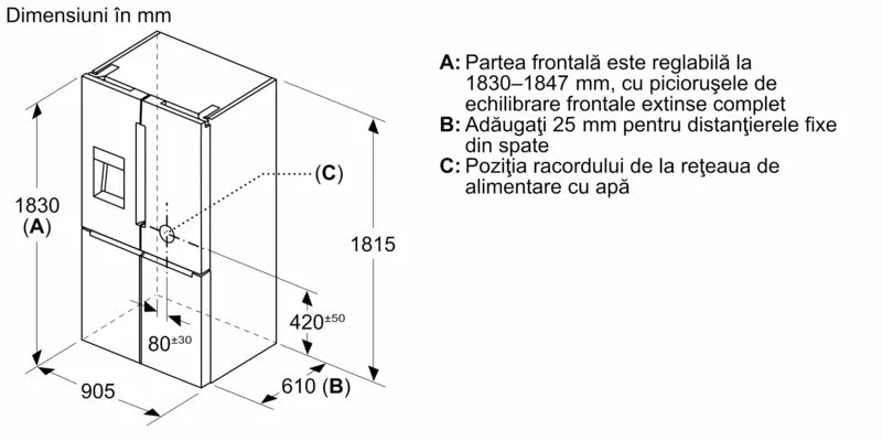 Seria 6 Combină frigorifică multi door 183 x 90.5 cm Anti-Amprentă KFD96APEA, Bosch