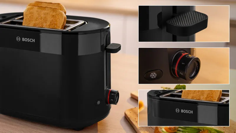 Prăjitor pâine compact MyMoment Black TAT2M123, Bosch
