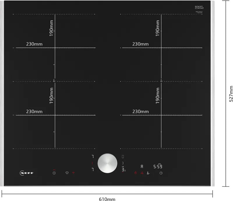 Plită cu inducție 60 cm Negru, T66TTX4L0, Neff