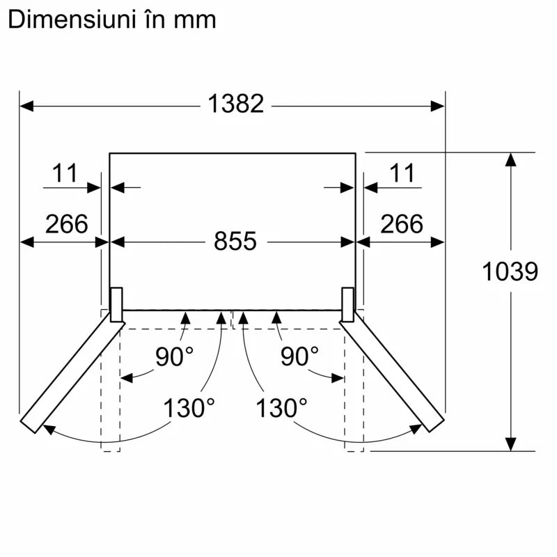 Seria 4 Frigider MultiDoor, usi din sticla. 189.5 x 85.5 cm KMC85LEEA, Bosch