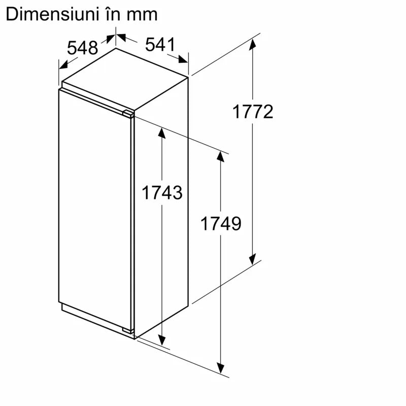 Seria 4 Frigider încorporabil cu compartiment de congelare integrat 177.5 x 56 cm Balama plată KIL82VFE0, Bosch