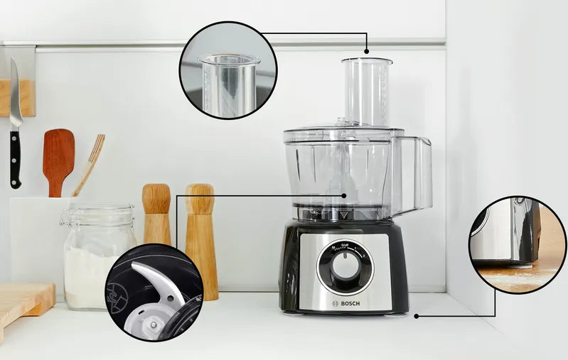 Robot de bucătărie MultiTalent 3 Plus 900 W Black, Brushed stainless steel MCM3PM386, Bosch