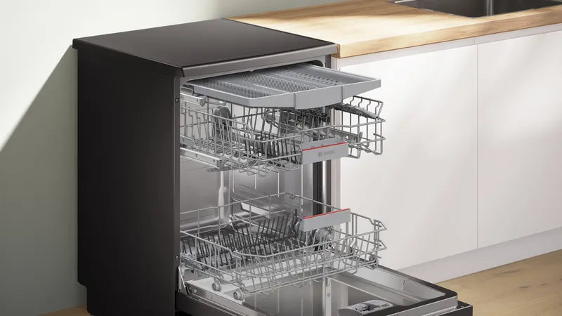 Seria 4 Mașina de spălat vase independentă 60 cm Anti-Amprentă negru SMS4EMC06E, Bosch