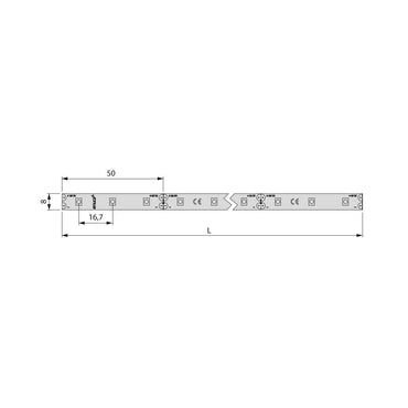 Bandă LED Lynx Premium 4,8W/m IP20 (12V DC), 10 m, 4.000 K, Plastic, Emuca