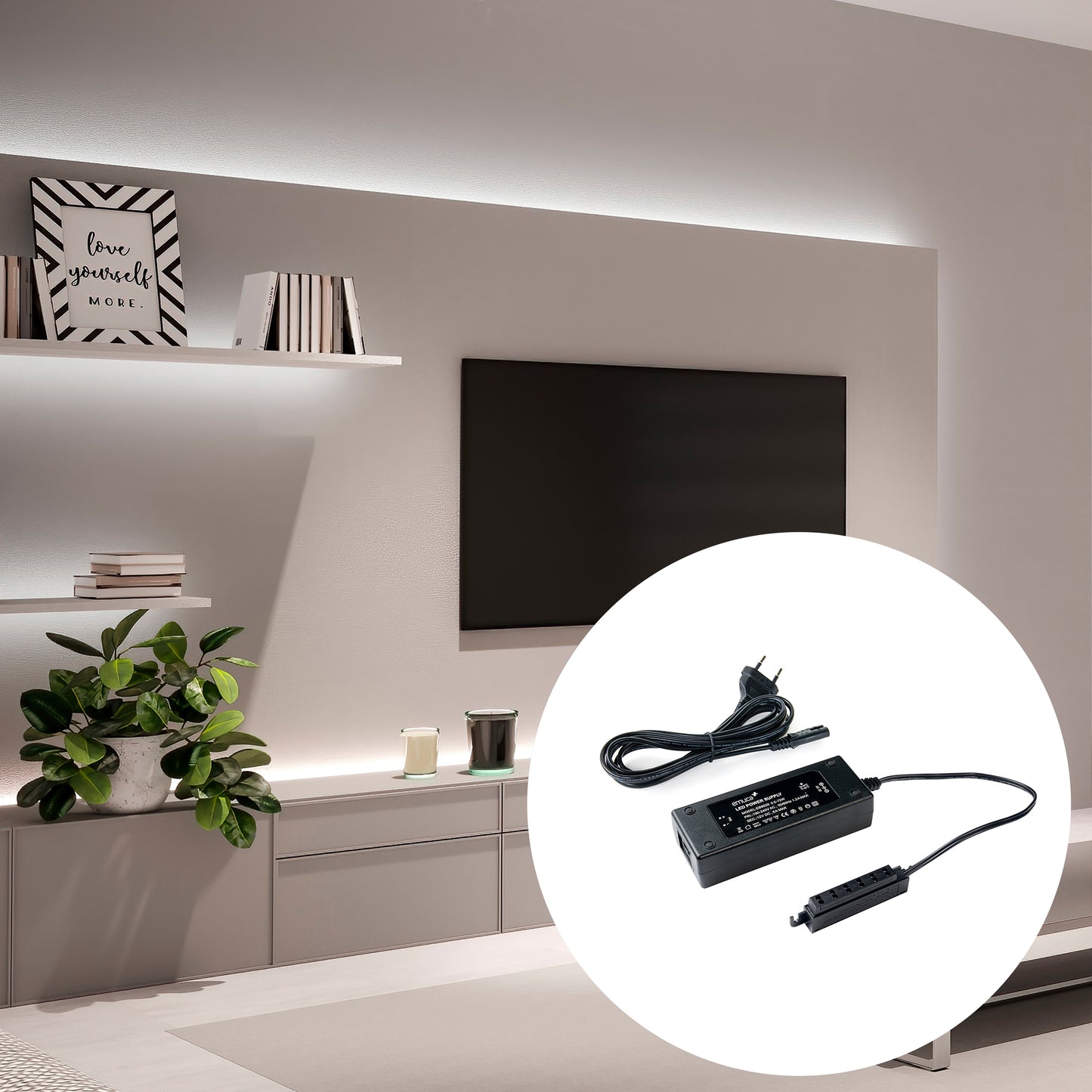 Transformator Plastic Banda LED, AMP 12V DC, 72W, Emuca