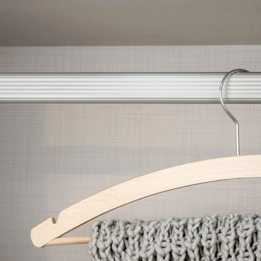 Set de 2 bare pentru garderoba, 1.15m cu suporturi, Emuca