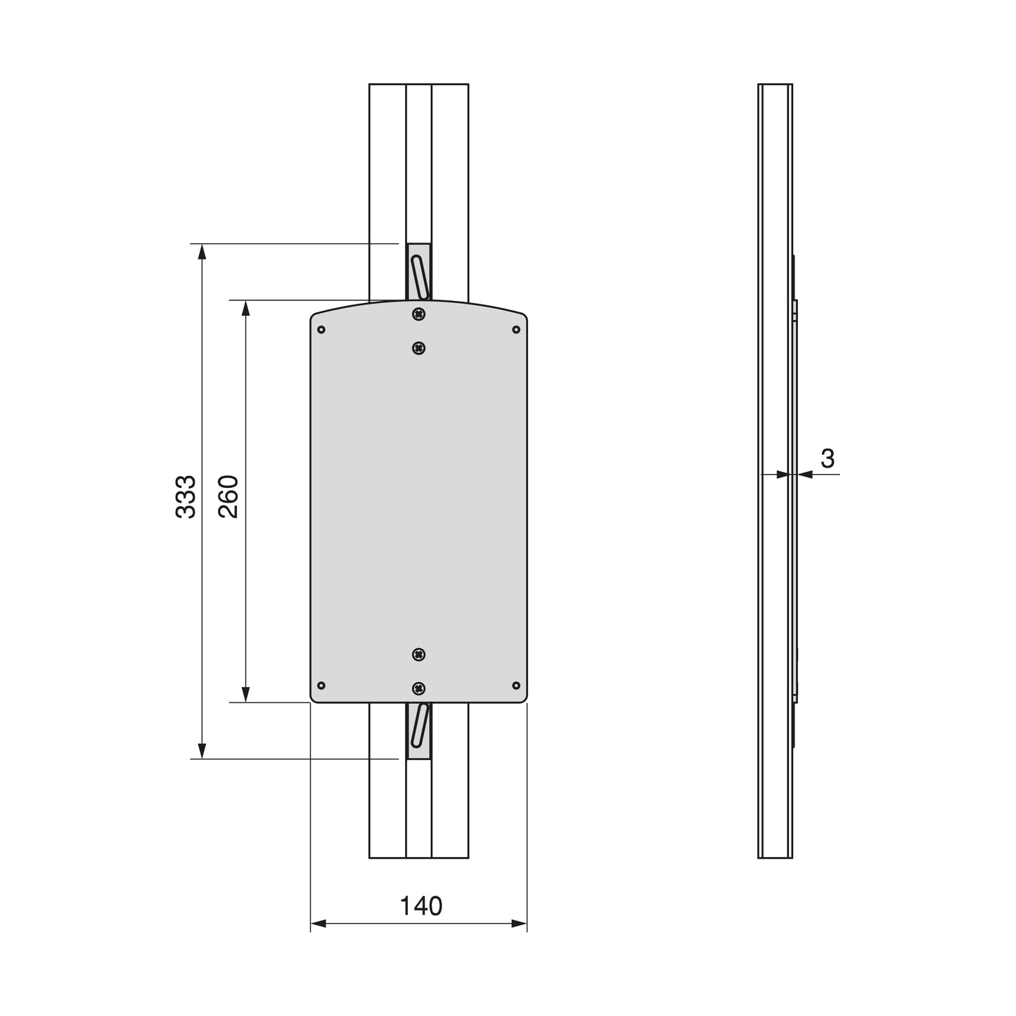 Pereche de umerase pentru cuierul pliabil Hang pentru cadru modular Zero, negru texturat, Emuca