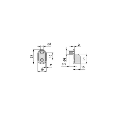Suport lateral sina dulap cu asamblare directa, Emuca