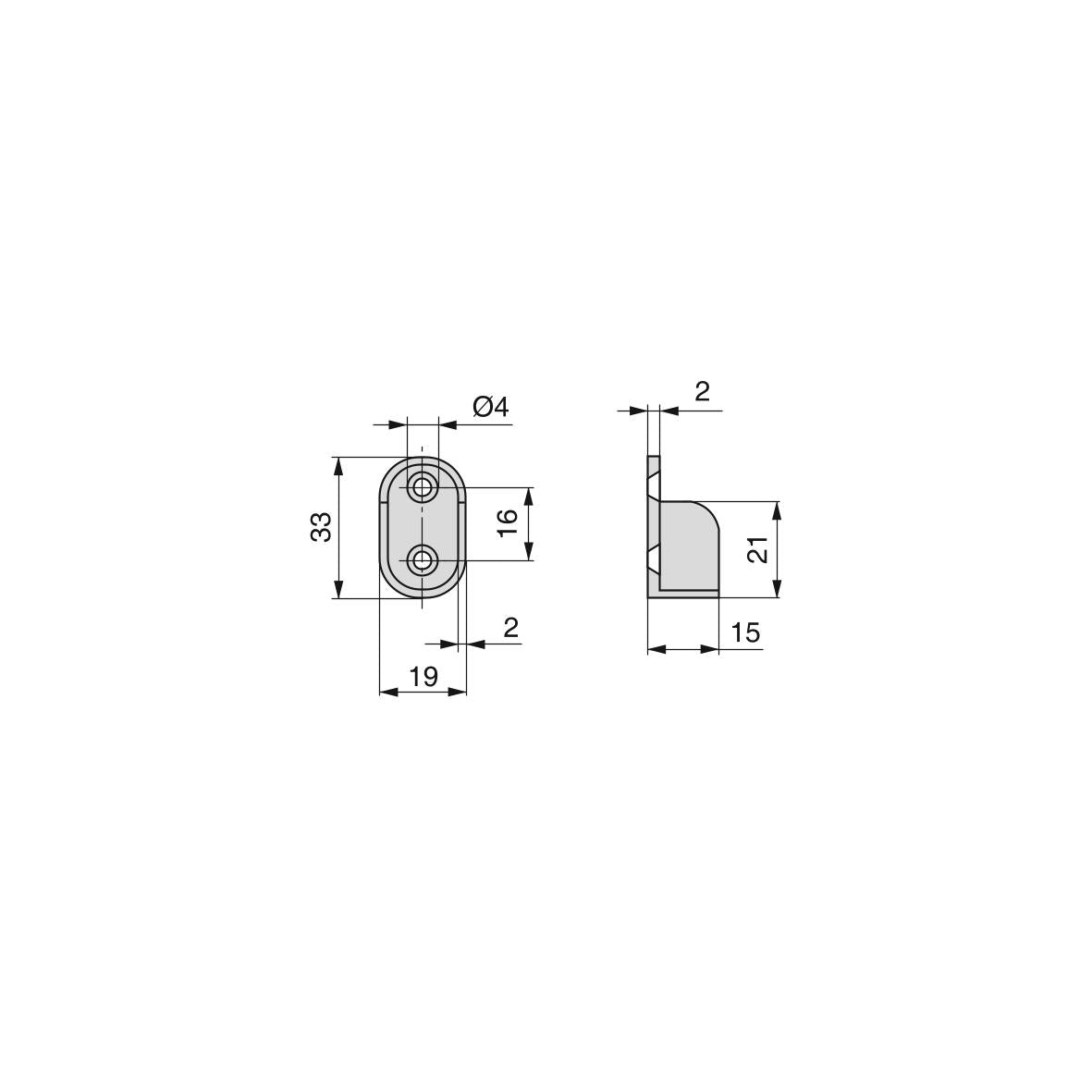 Suport lateral sina dulap 90168, Emuca